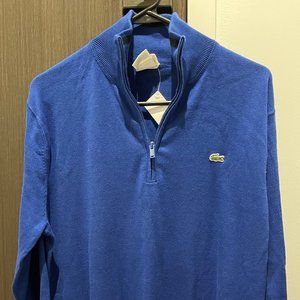 Lacoste Blue Quarter Zip Sweater Size 6 NWT